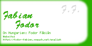 fabian fodor business card