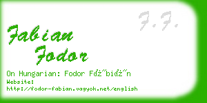 fabian fodor business card